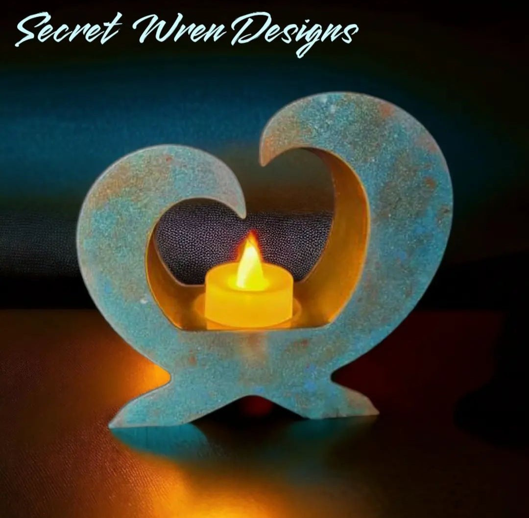 Abstract Heart Tealight Holder